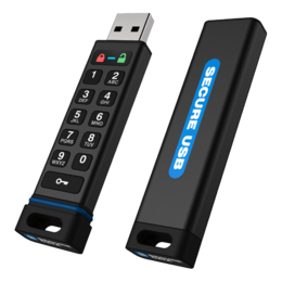 SecureUSB® KP, 128GB, USB 3.2, Black, Hardware Encrypted Flash Drive