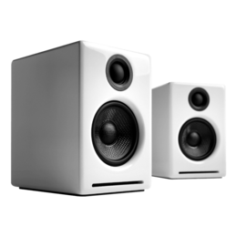 A2+BT-WHT, 2.0 (2 x 15W), w/ Bluetooth APTX, Hi-Gloss White, Retail Speaker System