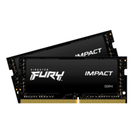32GB (2 x 16GB) FURY Impact Dual-Rank, DDR4 2666MHz, CL15, Black, SO-DIMM Memory