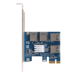 1 to 4 PCI Express 16X Slots Riser Card PCI-E 1X to External 4 PCI-E Slot Adapter PCIe Multiplier Card USB 3.0 Mining Special Riser Card for Bitcoin Miner