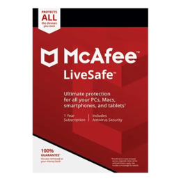 McAfee LiveSafe 1 Device, 1 Year
