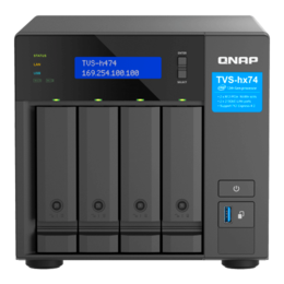 QNAP TVS-h474-PT-8G (2TB HDD Included), Intel® Pentium® Gold G7400 Processor, 4-Bay, SATA, NAS Server Storage System