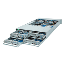 GIGABYTE H273-Z82 (rev. AAW1), Eight AMD EPYC™ 9004 Series Processors, NVMe/SATA, 4-Node, 2U Rackmount Server Computer