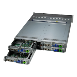 2U Rack Server - Supermicro SuperServer SYS-221BT-HNC8R BigTwin, Eight 4th/5th Gen. Xeon® Scalable Processors, NVMe/SAS, 4-Node, 2U Rackmount Server Computer