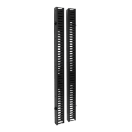 Vertical Cable Manager, Double Finger Duct w/ Cover, 72&quot;