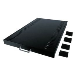 Sliding Rackmount Shelf, 100lbs, Black