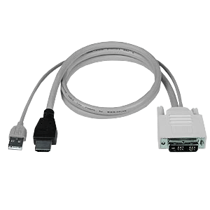 DVI-D Male + USB Type A Male to HDMI-A Male Interface Cable, 10 ft