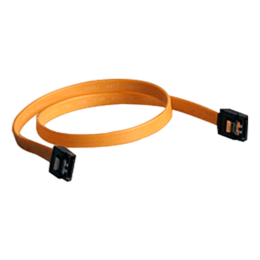 SATA Data Cable w/ Metal Latch, 3 Gb/s, 2 x Straight Connectors, 46cm (18-Inch), Yellow