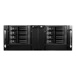 D Storm D410-DE8BK, Black HDD Handle, 8x 3.5&quot; Hotswap Bays, No PSU, E-ATX, Black, 4U Chassis