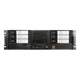 E306L-DE6SL, Silver HDD Handle, 2x 5.25&quot;, 3x 3.5&quot; Drive Bays, 6x 3.5&quot; Hotswap Bays, No PSU, E-ATX, Black/Silver, 3U Chassis
