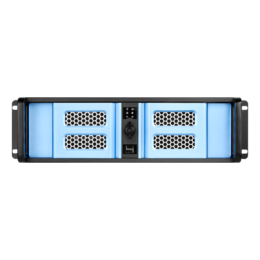 D Storm D-300LSE, Blue Bezel, 4x 5.25&quot;, 3x 3.5&quot; Drive Bays, No PSU, E-ATX, Black/Blue, 3U Chassis