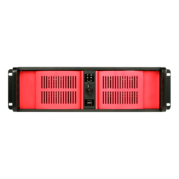 D Storm D-300L-RD-TS669, Red Bezel, w/ 7&quot; Touch Screen LCD, 2x 5.25&quot;, 2x 3.5&quot; Drive Bays, No PSU, E-ATX, Black/Red, 3U Chassis