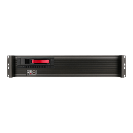 D213MATX-M1RD, 2x 3.25&quot;, Red HDD Handle 1x 3.5&quot; Hotswap Bays, No PSU, microATX, Black, 2U Chassis
