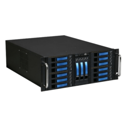 D Storm D410-B15BL, Blue HDD Handle, 15x 3.5&quot; Hotswap Bays, No PSU, E-ATX, Black/Blue, 4U Chassis