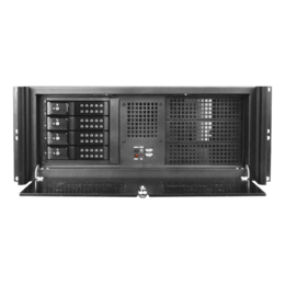 D416-DE4BK, Black HDD Handle, 3x 5.25&quot;, 2x 3.5&quot; Drive Bays, 4x 3.5&quot; Hotswap Bays, No PSU, ATX, Black, 4U Chassis