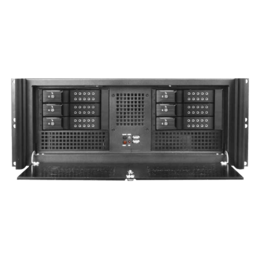 D416-DE6BK, Black HDD Handle, 2x 5.25&quot;, 2x 3.5&quot; Drive Bays, 6x 3.5&quot; Hotswap Bays, No PSU, ATX, Black, 4U Chassis