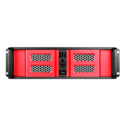 D Storm D-300LSE-RD, Red Bezel, 4x 5.25&quot;, 3x 3.5&quot; Drive Bays, No PSU, E-ATX, Black/Red, 3U Chassis