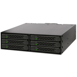 MB996SP-6SB, 1x 5.25&quot; to 6x 2.5&quot;, SATA 6Gb/s, SSD/HDD, Black Hot Swap Module