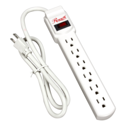 RPS-100, 6 Outlets, 3-ft cord, 125V, White, Surge Protector
