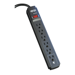 Protect It! 6-Outlet Surge Protector, 6 ft. Cord, 790 Joules, Diagnostic LED, Black Housing