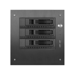 S-35-3M1BK, Black HDD Handle, 3x 3.5&quot; Hotswap Bays, No PSU, Black, Storage Mini Tower