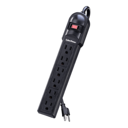 Essential Surge Suppressor, 6 Outlets, 4-ft cord, 125V/15A, Black, Surge Protector