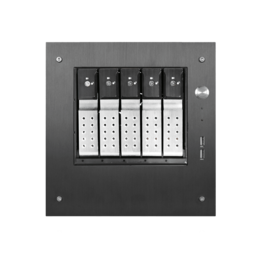 S-35-DE5SL, Silver HDD Handle, 5x 3.5&quot; Hotswap Bays, 1x 2.5&quot; Drive Bay, No PSU, Mini-ITX, Black/Silver, Storage Mini Tower