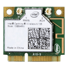 Intel® Centrino® Wireless-N 135 w/ Bluetooth 4.0, IEEE 802.11n, 150 Mbps, Internal PCIe Half Mini Card