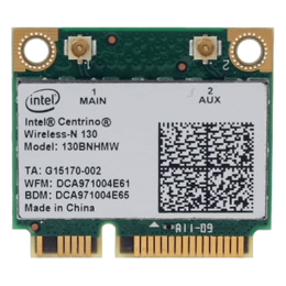 Centrino® Wireless-N 130 w/ Bluetooth 4.0, IEEE 802.11n, 150 Mbps, Internal PCIe Half Mini Card