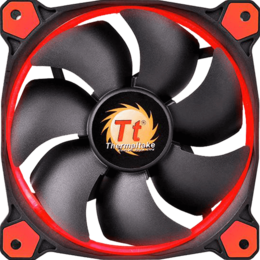 Riing 12 LED 120mm, Red LEDs, 1500 RPM, 40.6 CFM, 24.6 dBA, Cooling Fan