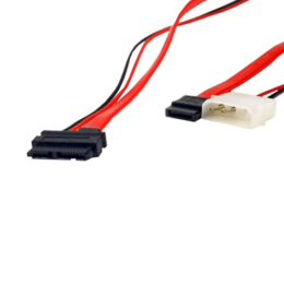 SATA-XP118 Slimline SATA Female to SATA w/ LP4 Power Cable Adapter, 18&quot;