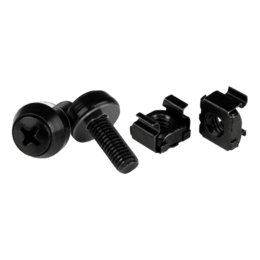 CABSCREWM62B, M6 x 12mm - Screws and Cage Nuts - 100 Pack, Black