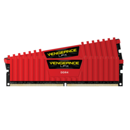32GB Kit (2 x 16GB) VENGEANCE® LPX DDR4 2666MHz, CL16, Red, DIMM Memory