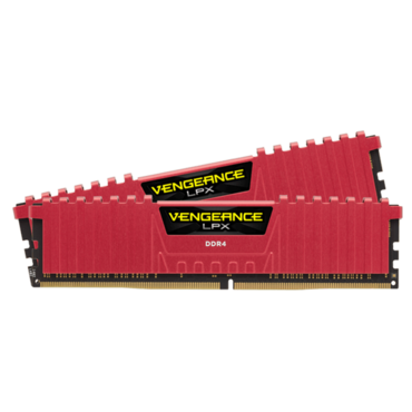 16GB Kit (2 x 8GB) VENGEANCE® LPX DDR4 3200MHz, CL16, Red, DIMM Memory