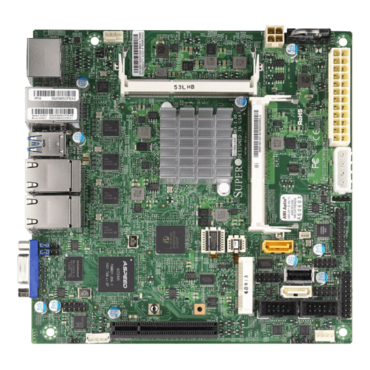 X11SBA-F, Intel® Pentium® N3710, FCBGA1170, DDR3-1600 8GB SO-DIMM / 2, SATA DOM, DP, GbLAN / 2, Mini-ITX OEM