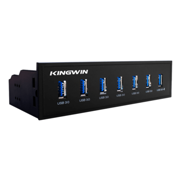 KW525-7U3C, 7 USB 3.0 Port Hub For 5.25” Include 1 IQ Charging