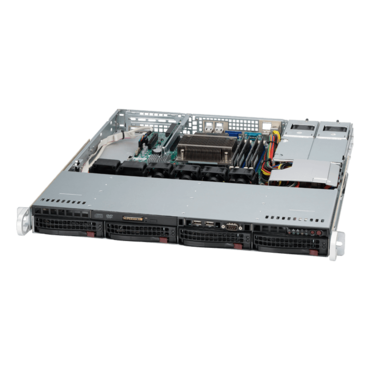 SuperChassis 813MFTQC-R407CB, 4x 3.5&quot; Hot-swap Bays, 400W Rdt PSU, ATX, Black, 1U Chassis