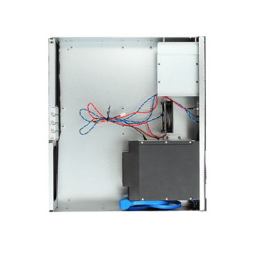 D-230HB-DT-BLUE, Blue HDD Handle, 3 x 3.5" Hotswap Bay, No PSU, microATX, Black, 2U Desktop Chassis