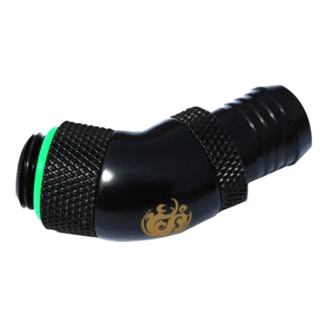 G 1/4&quot; Matte Black Rotary 45 Degree 1/2&quot; Barb Fiting
