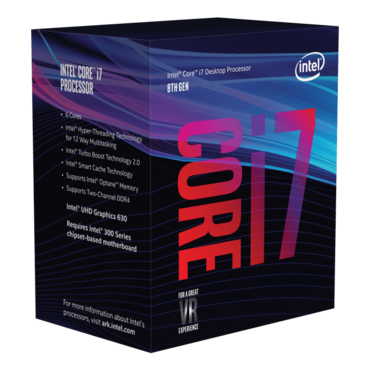 Core™ i7-8700 6-Core 3.2 - 4.6GHz Turbo, LGA 1151, 65W TDP, Retail Processor