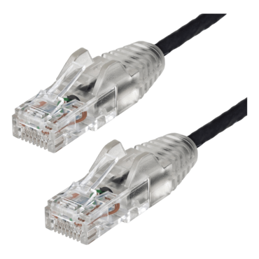 N6PAT1BKS, 1 ft. CAT6 Ethernet Cable - Slim - Snagless RJ45 Connectors - Black
