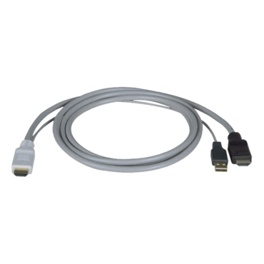 HDMI Male + USB Type A Male to HDMI Male, 10ft, Black