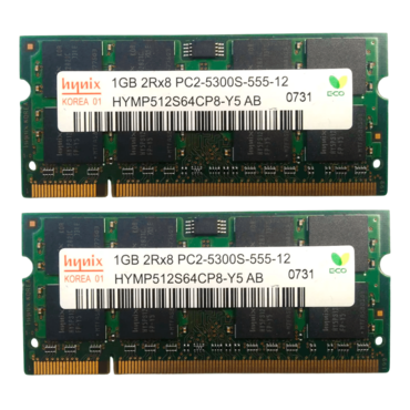 2GB (2 x 1GB) HYMP512S64CP8-Y5 AB DDR2 667MHz, SO-DIMM Memory