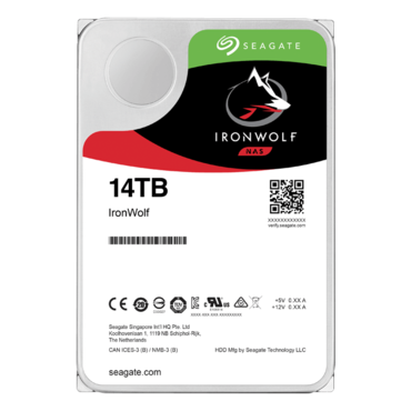 14TB IronWolf ST14000VN0008, 7200 RPM, SATA 6Gb/s, 512e, 256MB cache, 3.5-Inch HDD