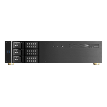 D-230HN-DT, Black HDD Handle, 3 x 3.5&quot; Hotswap Bay, No PSU, microATX, Black, 2U Desktop Chassis
