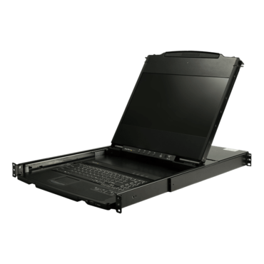 RKCOND17HD, Dual Rail Rackmount KVM Console HD 1080p - Single Port DVI/VGA KVM w/17&quot; LCD Monitor for Server Rack