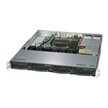 SuperServer 5019C-MR, 1U, Intel® C246, 4x 3.5&quot; SATA Hotswap, 4x DDR4, 2x GbLAN, 400W Rdt PSU
