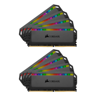 128GB Kit (8 x 16GB) DOMINATOR® PLATINUM RGB DDR4 3600MHz, CL18, Black, RGB LED, DIMM Memory