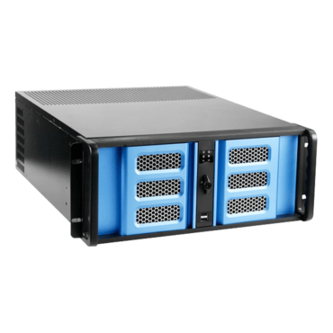 D Storm D-400SE, Blue Bezel, 4x 5.25&quot;, 3x 3.5&quot; Drive Bays, No PSU, ATX, Black/Blue, 4U Chassis