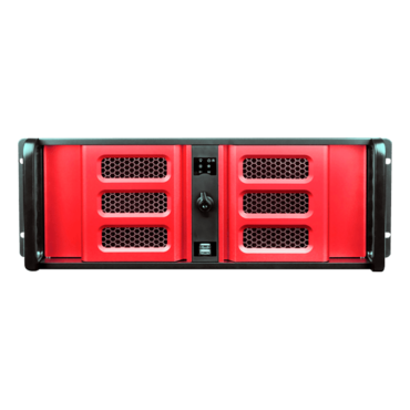 D Storm D-407SE-RD-TS859, Red Bezel, w/ 8&quot; Touch Screen LCD, 3x 5.25&quot;, 1x 3.5&quot; Drive Bays, No PSU, ATX, Black/Red, 4U Chassis
